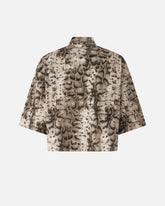 Cropped printed shirt with metallic details -  | Pinko