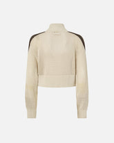 Cropped sweatshirt with bands and openwork -  | Pinko