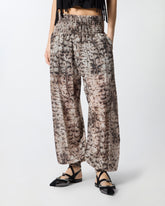 Wide-leg trousers with snake print -  | Pinko