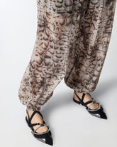 Wide-leg trousers with snake print -  | Pinko