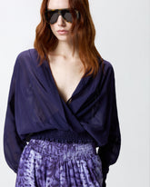 Cropped blouse with hood and sheer details -  | Pinko