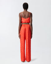 Jacquard crop top with spaghetti straps -  | Pinko