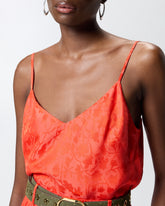 Jacquard crop top with spaghetti straps -  | Pinko