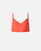 Jacquard crop top with spaghetti straps -  | Pinko