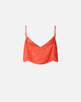 Jacquard crop top with spaghetti straps -  | Pinko