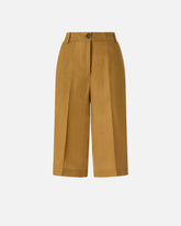Linen Bermuda shorts with pressed pleat detail -  | Pinko