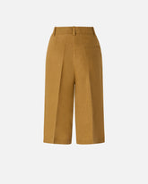 Linen Bermuda shorts with pressed pleat detail -  | Pinko