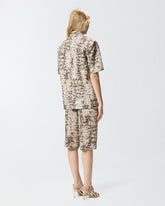 Short-sleeved jacket with snake print -  | Pinko