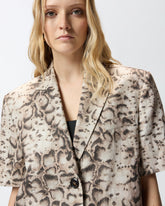 Short-sleeved jacket with snake print -  | Pinko