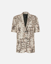 Short-sleeved jacket with snake print -  | Pinko