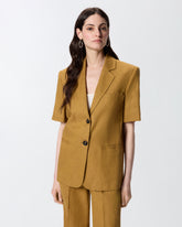 Short-sleeved linen jacket -  | Pinko