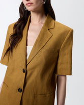 Short-sleeved linen jacket -  | Pinko