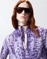 Blouse with snake print and jewel buttons -  | Pinko