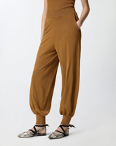 Wide-leg trousers with metallic yarn -  | Pinko