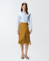 Calf-length wrap skirt with fringing -  | Pinko