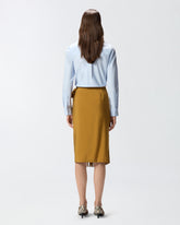 Calf-length wrap skirt with fringing -  | Pinko