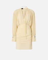 Mini dress with long sleeves and draping -  | Pinko