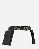 Texan leather belt with storage pockets, 3 cm -  | Pinko