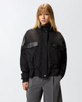 Jacke aus technischem Canvas mit Details mit Ledereffekt -  | Pinko