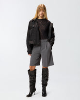 Jacke aus technischem Canvas mit Details mit Ledereffekt -  | Pinko