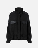 Jacke aus technischem Canvas mit Details mit Ledereffekt -  | Pinko