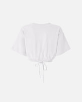 Cropped T-shirt with lace and Texan details -  | Pinko