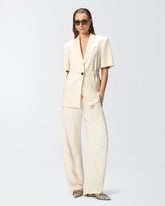 Short-sleeved jacket with elasticated waist -  | Pinko