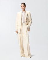Straight-cut trousers with pressed pleat detail -  | Pinko