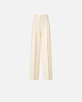 Straight-cut trousers with pressed pleat detail -  | Pinko