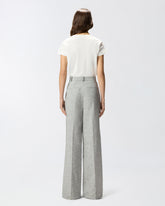 Slub trousers with pressed pleat detail -  | Pinko