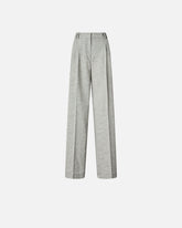 Slub trousers with pressed pleat detail -  | Pinko