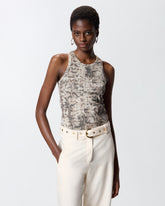 Ribbed vest top with snake print -  | Pinko