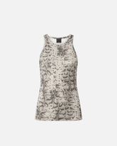 Ribbed vest top with snake print -  | Pinko