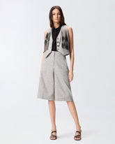 Slub shorts with pressed pleat detail -  | Pinko