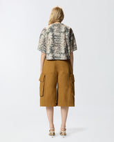 Cropped T-shirt with snake print and Love Birds -  | Pinko