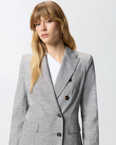 Zweireihige Jacke aus geflammtem Leinenmix -  | Pinko