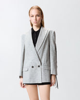 Double-breasted jacket with fringing -  | Pinko