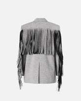 Double-breasted jacket with fringing -  | Pinko