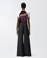 T-shirt with V-neck and branded patches -  | Pinko