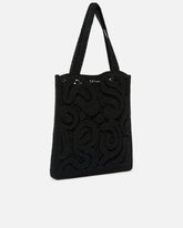Medium shopper bag in geometric crocheted fabric -  | Pinko