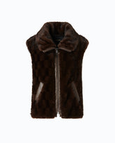 Faux fur vest with zip -  | Pinko