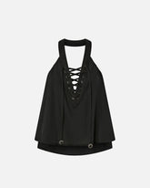 Lightweight top with laces and Texan details -  | Pinko