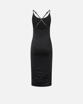 Shiny midi dress with crossed shoulder straps -  | Pinko