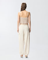 Crop-Top in Strick mit Fransen -  | Pinko