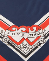 Square scarf with two-heart print -  | Pinko