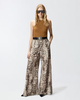 Wide-leg trousers with snake print -  | Pinko
