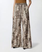Wide-leg trousers with snake print -  | Pinko