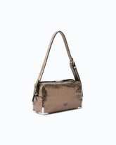 Mini crossbody Boston bag in laminated snake-print leather -  | Pinko