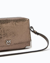 Mini crossbody Boston bag in laminated snake-print leather -  | Pinko