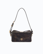 Mini crossbody Boston bag in cloud leather - Dark Red | Pinko